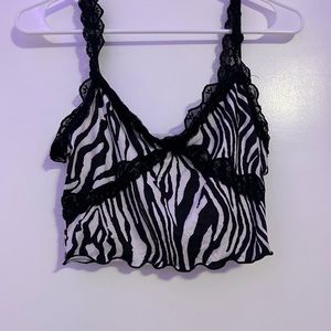 zebra printed crop top
